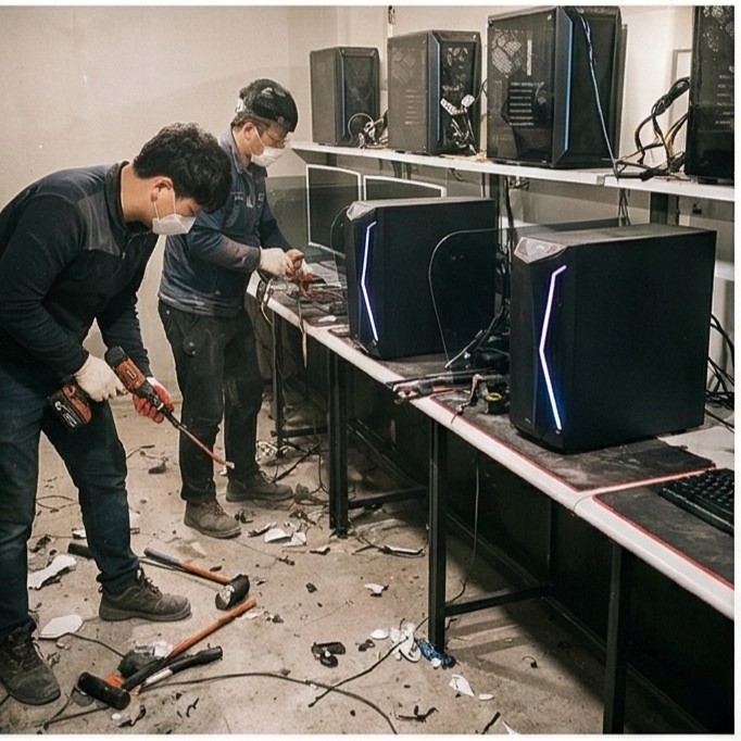 소음 민원 0건으로 완벽한 PC방 철거